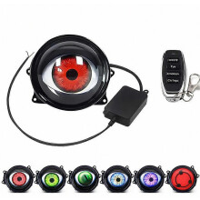 LED Demon Eye Headlight Kit, Wireless Remote Control Dynamic Halo Projector Lens, Realistic Moving Devil Eye Lights for Car Truck Motorcycle
