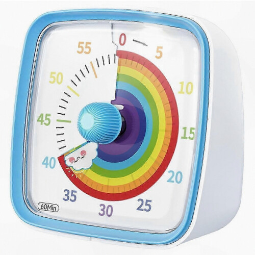 Blue 60-Minute Visual Timer with Night Light and Countdown Feature
