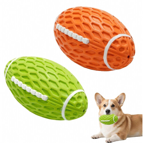 Squeaky Rugby Ball – Bite Resistant & High Elasticity – for Fetch & Training – Durable 1