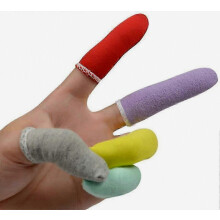 50 stuks vingerhoedjes van katoen, beschermende vingerhandschoenen, vingerbeschermers, vingertopbeschermers (willekeurige kleur)