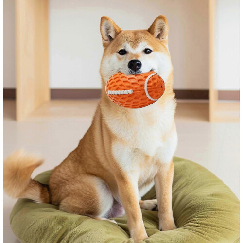 Squeaky Rugby Ball – Bite Resistant & High Elasticity – for Fetch & Training – Durable 2