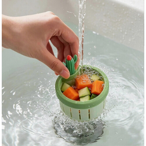 Cactus Shaped Sink Strainer, Removable Anti Clog Kitchen Drain Basket, 10.8cm 2