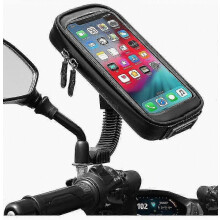 Soporte impermeable para teléfono de motocicleta con rotación de 360 para motocicleta y scooter, con cubierta para la lluvia, soporte para teléf