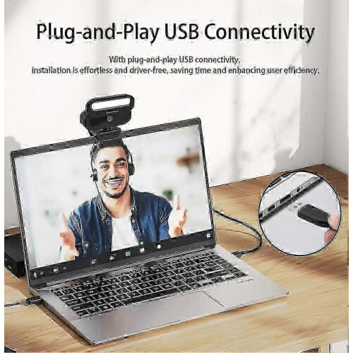 Κάμερα Web USB με αυτόματη εστίαση 4K, ματ μαύρο, 60FPS για δημιουργία περιεχομένου 2