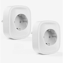 Enchufe inteligente WiFi de 16 A, paquete de 2 enchufes Alexa, medición de consumo de energía, control por voz, temporizador, enchufe inteligente