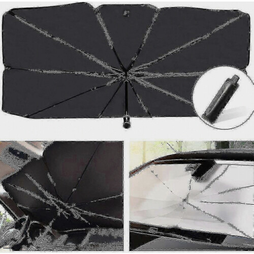 Foldable Titanium Silver Sun Shade Umbrella, Car Windshield Sunshade 2