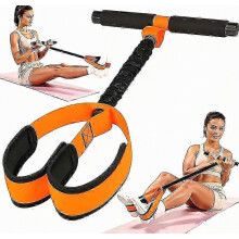 Elastici di resistenza antiscivolo con pedali e maniglie, corda per addominali yoga per allenamento di gambe e core.