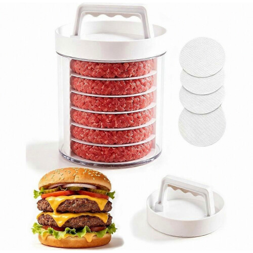 Pressa per hamburger, contenitori per hamburger (5 piani), pressa manuale per hamburger, per 5-9 hamburger