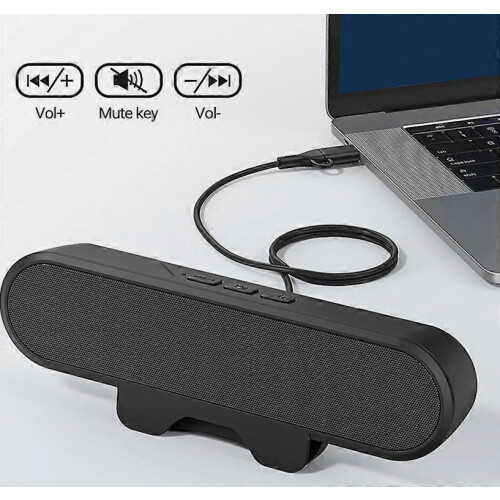 Soundbar USB per computer, altoparlante stereo con subwoofer per desktop e laptop 2