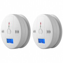 2 Pack Smoke Detector And Carbon Monoxide Detector Alarm With Lcd Display A