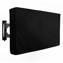 Weatherproof TV Cover for 70-75 Inch Outdoor Screens, Durable Ox Fabric with Wall Mount Sleeve