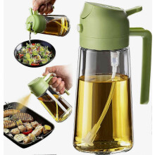 16-oz-Olivenöl-Sprühflasche – 2-in-1-Olivenöl-Spenderflasche für Küchenzubehör – Küchenhelfer, für Heißluftfritteusen