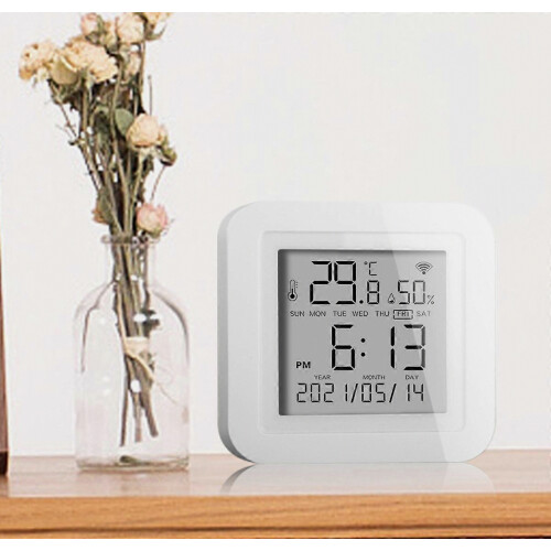 Backlit LCD Smart WiFi Humidity Temperature Detector, Wireless Indoor Environment Tracker 1