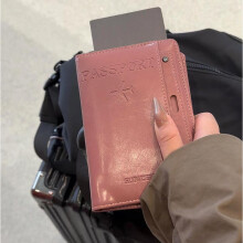 (Pink) RFID Passport Holder PU Leather Travel Wallet with SIM Card Slot Multi-Functional Document Organizer Passport Cover