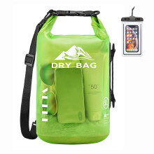 HEETA Dry Bag Waterproof Backpack with Phone Case (Lemon Green, 20L)