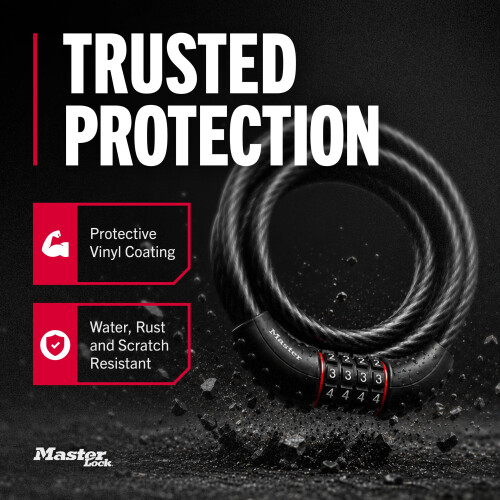 Master Lock Master Lock 6 ft Cable Bike Lock 4-Digit Combination 1/2 in Diameter 8122D 2