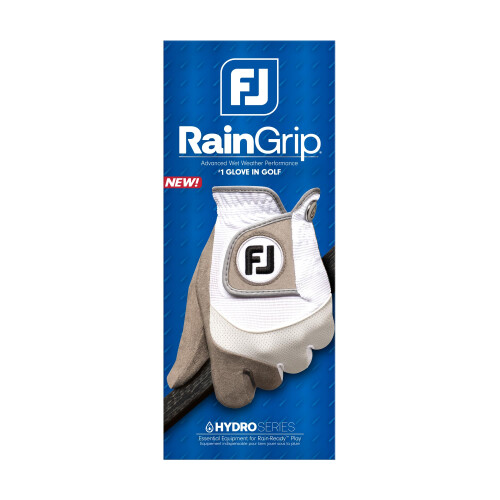 Footjoy FootJoy Men's RainGrip Golf Glove, White/Grey, Large, Pair 1
