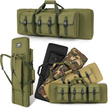 DULCE DOM 32/36/42/48/52" Double Rifle Case Soft Gun Bag w/Pistol Storage