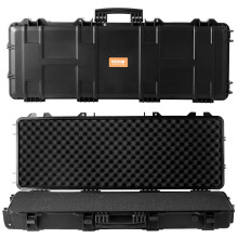 VEVOR Rifle Case, Rifle Hard Case with 4 Layers Fully-protective Foams, 42 inch Lockable Hard Gun Case with Wheels, IP67 Waterproof & Crushproof, for