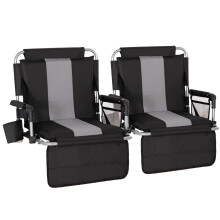 LET'S CAMP 2 Pack Folding Stadium Seats, Portable Bleacher Chairs