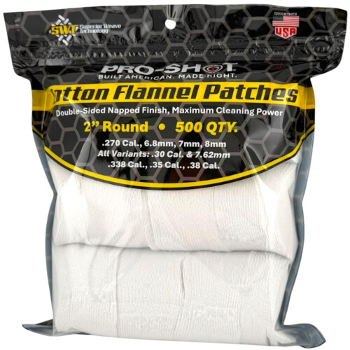 Gun Cleaning Patches - 500 Count - 2 Inch - Round