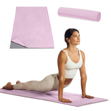 Gaiam Yoga Mat Towel, Non-Slip Microfiber (Lilac Lace)