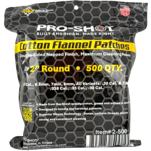 Gun Cleaning Patches - 500 Count - 2 Inch - Round 2