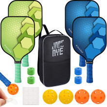 JoncAye Pickleball Paddles Set of 4 Lightweight Fiberglass Rackets