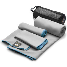 OlimpiaFit Quick Dry Towel - 3 Size Pack of Lightweight Microfiber Travel Towels w/Bag - Fast Drying Towel Set for Camping, Beach, Gym, Backpacking, S