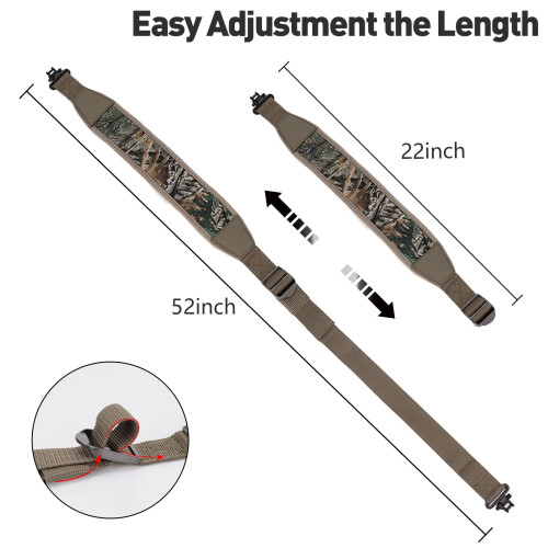 BOOSTEADY Two Point Gun Sling with Swivels,Durable Shoulder Padded Strap,Length Adjuster 1