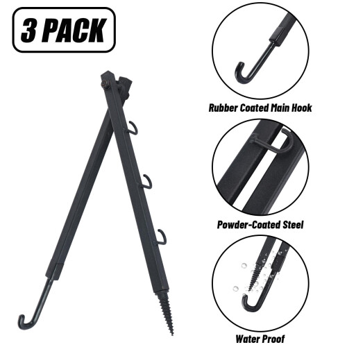 Highwild Tree Stand Folding Bow Hanger Gear Hanger Multi Hanger - Pack of 3 1
