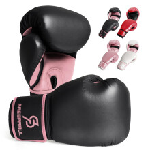 SAEEPABUL Boxing Gloves for Men & Women, Beginner Kickboxing Raspberry 10oz