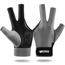 FITFIV Billiard Pool Glove for Left Hand, 3-Finger Snooker Cue Glove