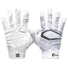 Cutters Game Day Receiver Glvs White Topo YS/YM
