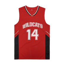 AMORTW Mens Wildcats High School 14 Troy Bolton Jersey 8 Chad Danforth Basketball Jersey for 90s Hiphop Party Costume (US, Alpha, Large, Regular, Regu