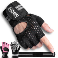 SIMARI Breathable Workout Gloves for Men Women, Padded Weight Lifting Gloves with Wrist Wraps Support, Full Palm Protection, Grip for Gym Training, Fi