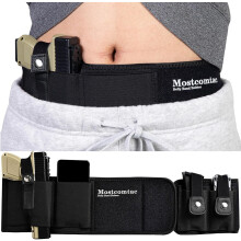 Mostcomtac Belly Band Holster for Men & Women - Breathable Neoprene Gun Holster, Multi - Pocket Tactical Belt for Outdoors, Fits G17-43x, Taurus G3C,
