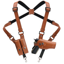 Leather Shoulder Holster for Men, Adjustable Pistol and Handgun Holster