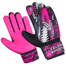 Veltine Sports Soccer Goalie Gloves for Kids Youth Junior Boys Funky Football Goalkeeper Gloves with Double Wrist Protection (Pink, Size 6 Suitable fo