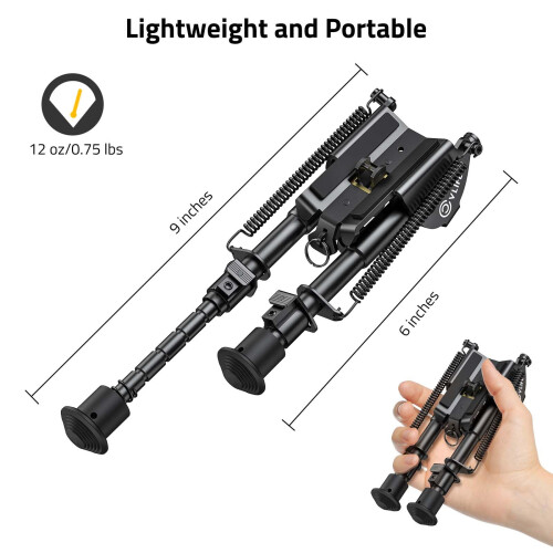 CVLIFE 6-9 Inches Bipod Adjustable Super Duty for Solid Support 2