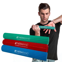 THERABAND FlexBar 3-Pack, Hand, Flex Therapy Bar, Exerciser, Red/Green/Blue