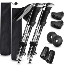 covacure Hiking Poles, 7075 Aluminum Tri-fold, Adjustable Height, 2PCS