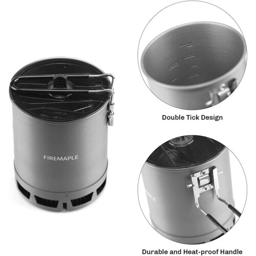 Fire-Maple Petrel G3 Ultralight Camping Pot, Foldable Handle, 600ml 2