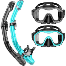 Kwambiri Snorkeling Gear for Adult Kid - Anti-Fog Mask with Top Dry Valve