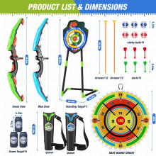 HYES 2 Pack Kids Bow and Arrow with 29" Dart Board & LED Dinosaur Target