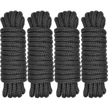 Boat Dock Lines 1/2" x 15' - Double Braided Nylon Boat Ropes for Docking with 12" Loop, Marine-Grade High Strength Boat Lines Dock Rope, Premium Marin