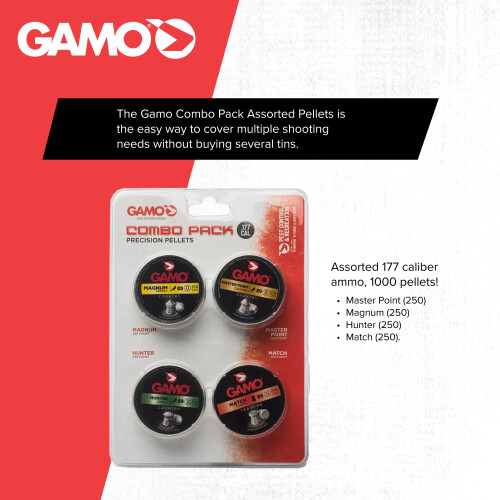 Gamo Air Rifle Pellet Combo Pack - .177 - Hunter/Magnum/Match 1