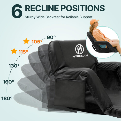 HOPERAN 25in Stadium Seats for Bleachers with Back Support, Extra Wide, 1PC 2