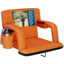 Alpcour Reclining Stadium Seat – Wide Bleacher Chair with Back Support and Cushion, Armrests, Side Pockets, and Bleachers Hook – Best Stadium Seat
