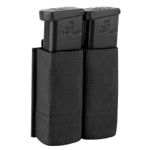 KRYDEX Double Pistol Mag Pouch, Nylon Magazine Pouch 9mm with Quick Release Magazine Insert (Black)